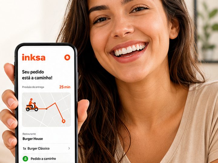 Cliente acompanhando o pedido no aplicativo da Inksa